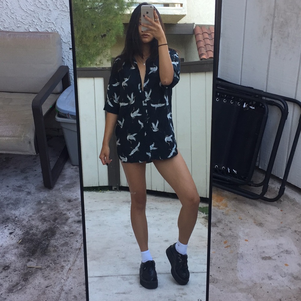 Swan or some kinda bird beach shirt from Bershka